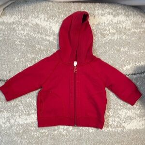 Hanna Andersson Red Kids Organic Thick Cotton Zip Hoodie Peru